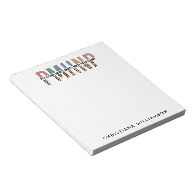 Bloco De Notas PMHNP Leopard Impressão Psiquiátrica Saúde Mental  (Inclinado)