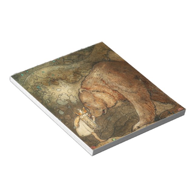 Bloco De Notas Pobre Urso Pequeno, 1912, por John Bauer (Inclinado)