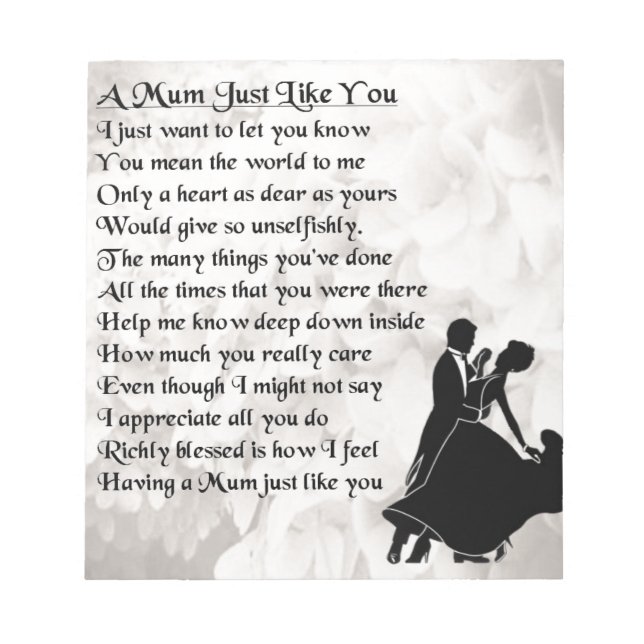 Bloco De Notas Poema da mãe - Dançarinos do Ballroom (Frente)