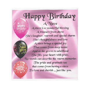 Bloco De Notas Poema da sobrinha - feliz aniversario