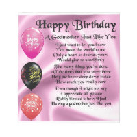 Poema de madrinha - Design de aniversário feliz