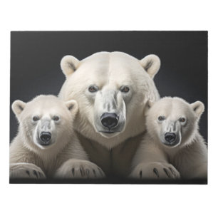 Bloco De Notas Polar Bear Selvagem Retrato Animal Feroz