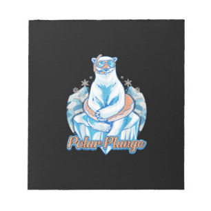 Bloco De Notas Polar Plunge Ice Jump Engraçado Urso Polar Engra