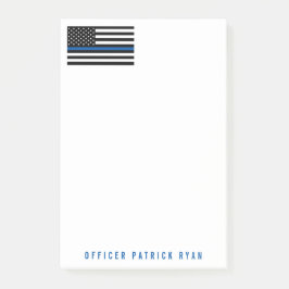 Bloco De Notas Polícia - Linha Azul Linha Azul Bandeira Americana