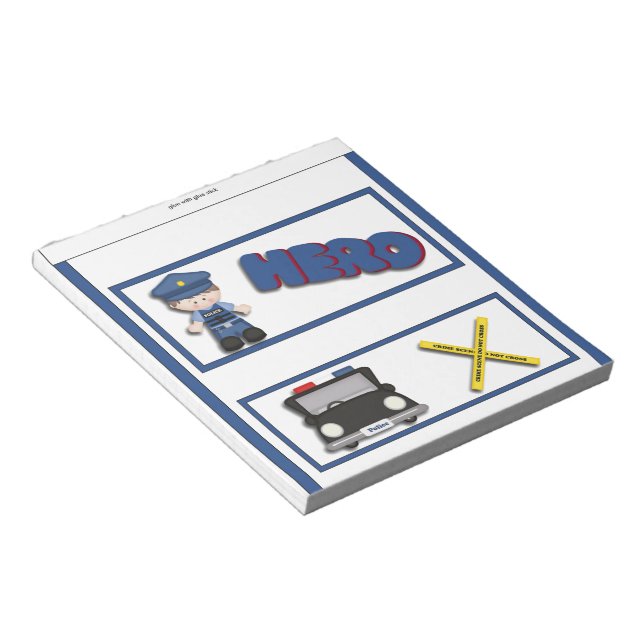 Bloco De Notas Policial Hero Kids Candy Bar Wrapper Party (Inclinado)