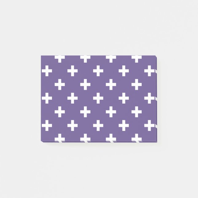 Bloco De Notas Polka branca cruza ultravioleta (Frente)