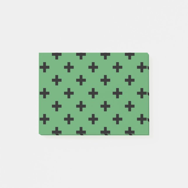 Bloco De Notas Polka negra cruza em verde (Frente)