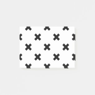 Bloco De Notas Polka preto cruza em branco