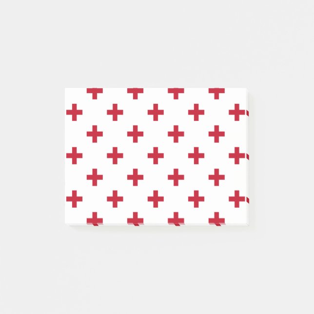 Bloco De Notas Polka vermelha cruza em branco (Frente)