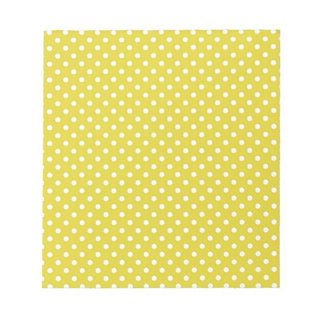 Bloco De Notas Polkadot Amarelo e Branco (Frente)
