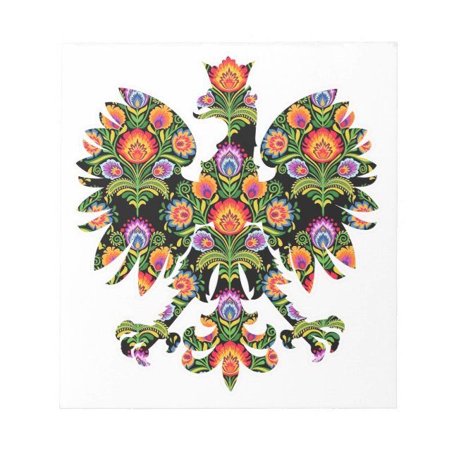 Bloco De Notas Polonês Eagle Polônia Wycinanki Emblem, Polonês (Frente)