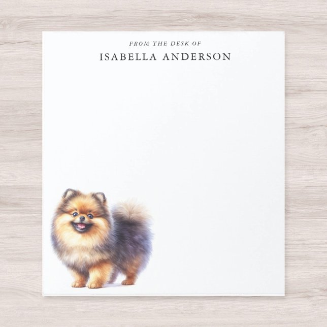 Bloco De Notas Pomerano De Aquarelas Da Mesa De (Criador carregado)