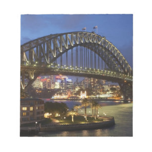 Bloco De Notas Ponte da Baía de Sydney e Park Hyatt Sydney Hotel