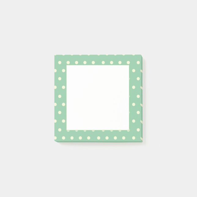 Bloco De Notas Ponto de Bolinha Verde Menta Personalizável (Frente)