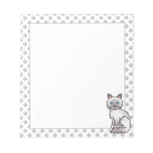 Bloco De Notas Ponto Lilar Birman / Ragdoll Gato e Patas