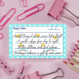 Bloco De Notas Pontos azuis, estrelas fofas & arco-íris 10" x 6"