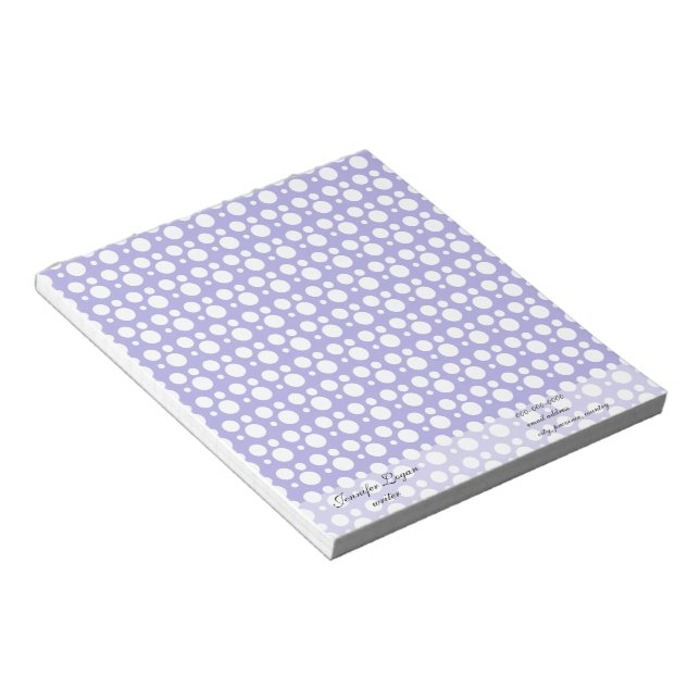Bloco De Notas pontos azuis polka (Inclinado)