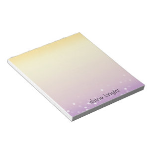 Bloco De Notas Pontos de Confetes Bokeh Branco Roxo Amarelo