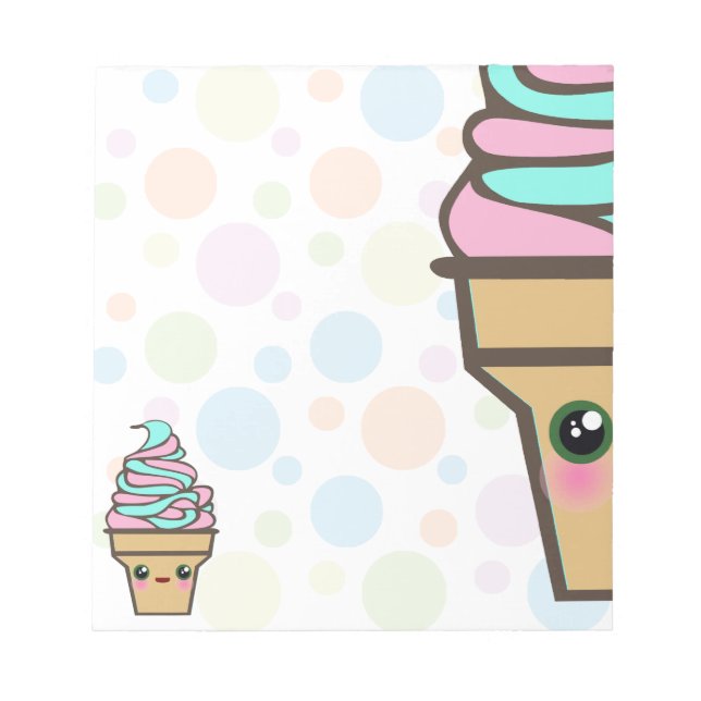 Bloco De Notas Pontos de Sorvete Kawaii Rave (Frente)