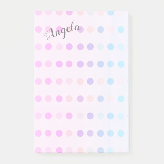 Bloco De Notas pontos pastel bonito design postar nota (Frente)