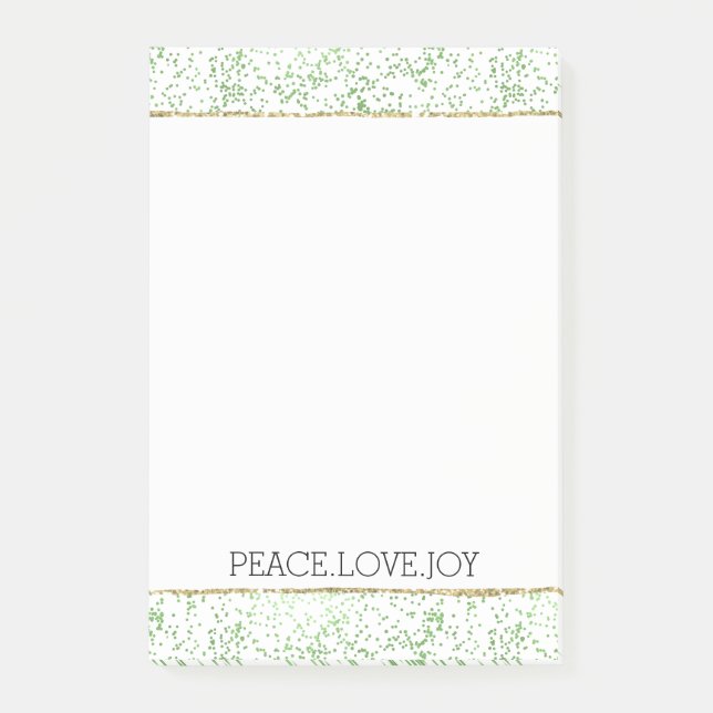 Bloco De Notas Pontos Sparkle Verdes Dourados Glitz     (Frente)