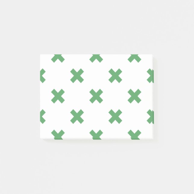 Bloco De Notas Pontos verdes cruzados em branco (Frente)