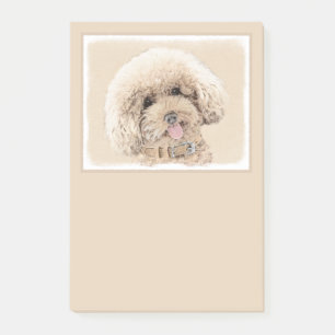 Bloco De Notas Poodle (Brinquedo, Miniatura) Pintando Arte Cão O