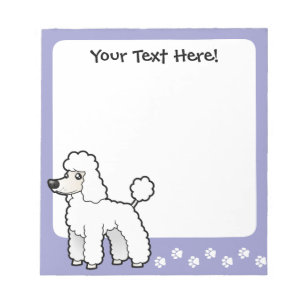 Bloco De Notas Poodle Cartoon/Standard/Miniatura/Brinquedo