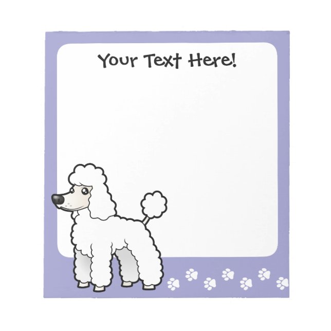 Bloco De Notas Poodle Cartoon/Standard/Miniatura/Brinquedo (Frente)