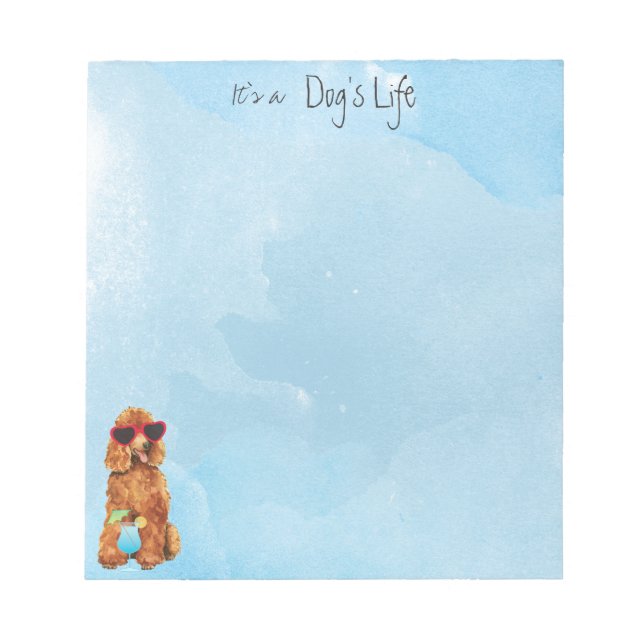 Bloco De Notas Poodle de Verão (Frente)