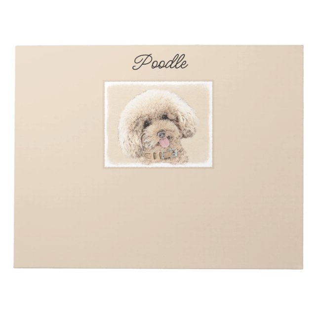 Bloco De Notas Poodle Miniature Toy Apricot Cream Brown Dog Art N (Frente)