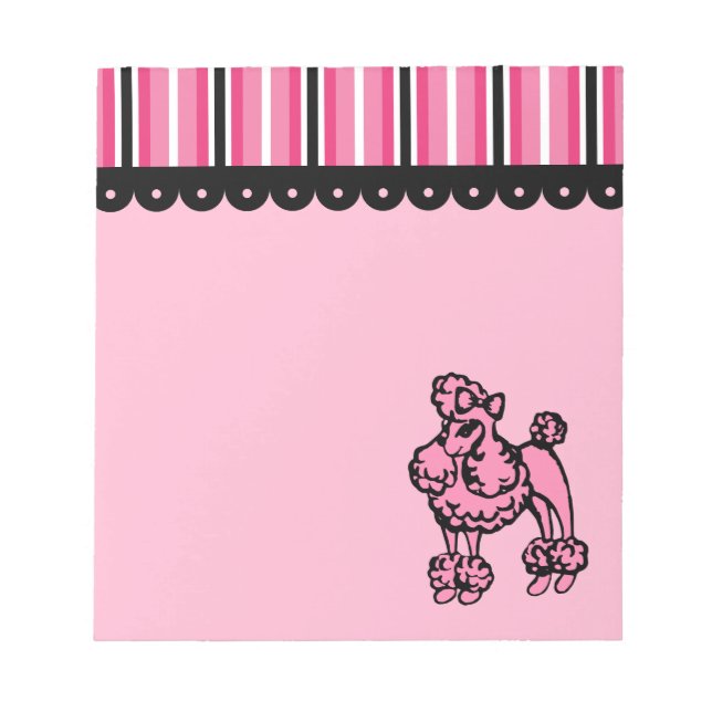 Bloco de Notas Poodle Rosa (Frente)