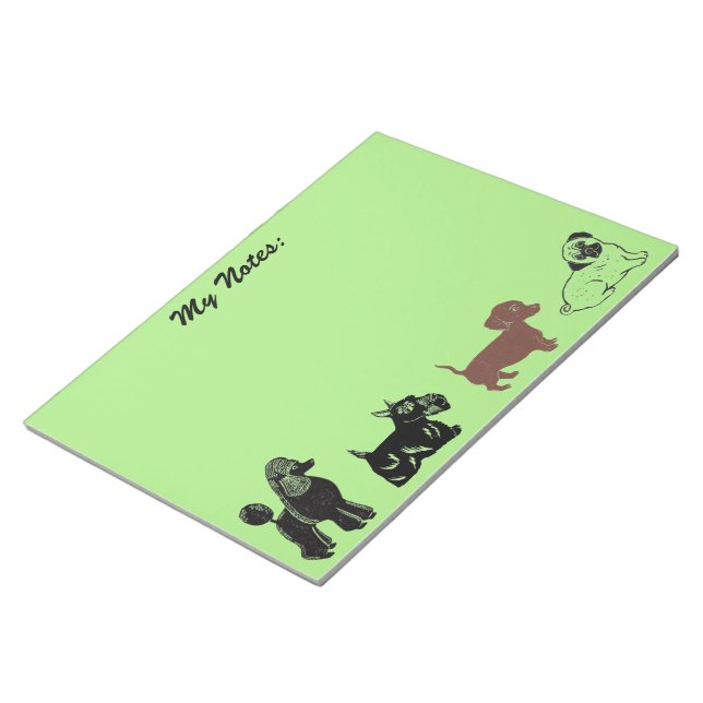 Bloco De Notas Poodle, Scottie, Dachshund e Pug Notepad (Inclinado)