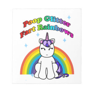 Bloco De Notas Poop Glitter Fart Rainbows