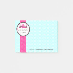 Bloco De Notas Pop de bolos e Cupcake Aqua rosa