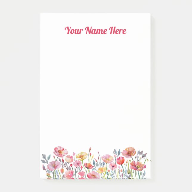 Bloco De Notas Poppies on Parade Post It Notes (Frente)