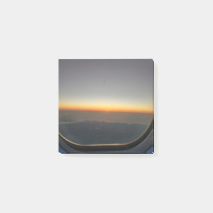 Bloco De Notas pôr do sol no avião