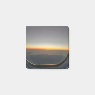Bloco De Notas pôr do sol no avião