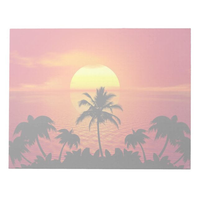 Bloco De Notas Pôr do sol tropical (Frente)