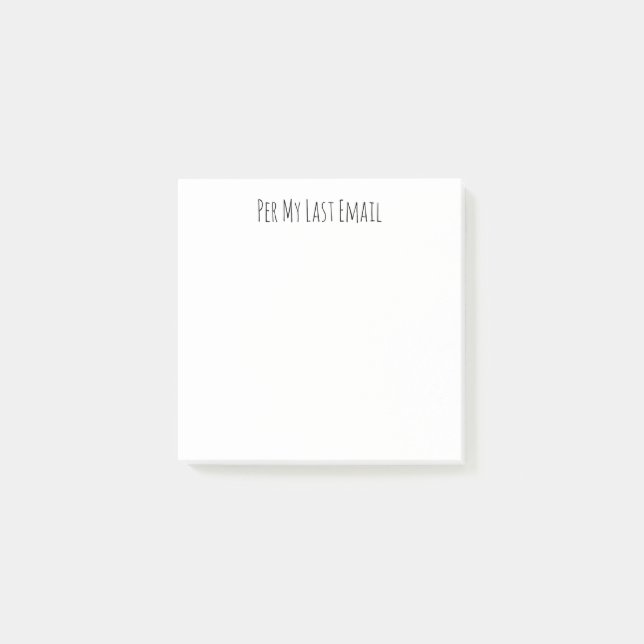 Bloco De Notas Por Meu Último Posto De Email - 3x3 (Frente)