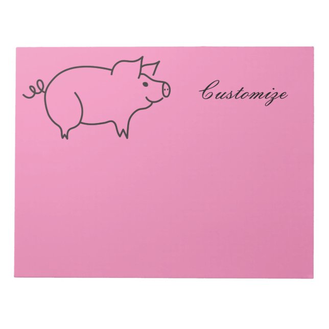 Bloco De Notas Porco Animal Thunder_Cove Grande (Frente)