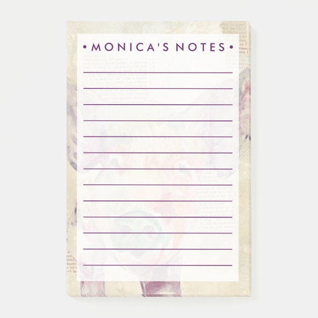 Bloco De Notas Porco de Colagem de Fazenda de Aquarela (Frente)