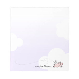 Bloco De Notas Porco voador rosa