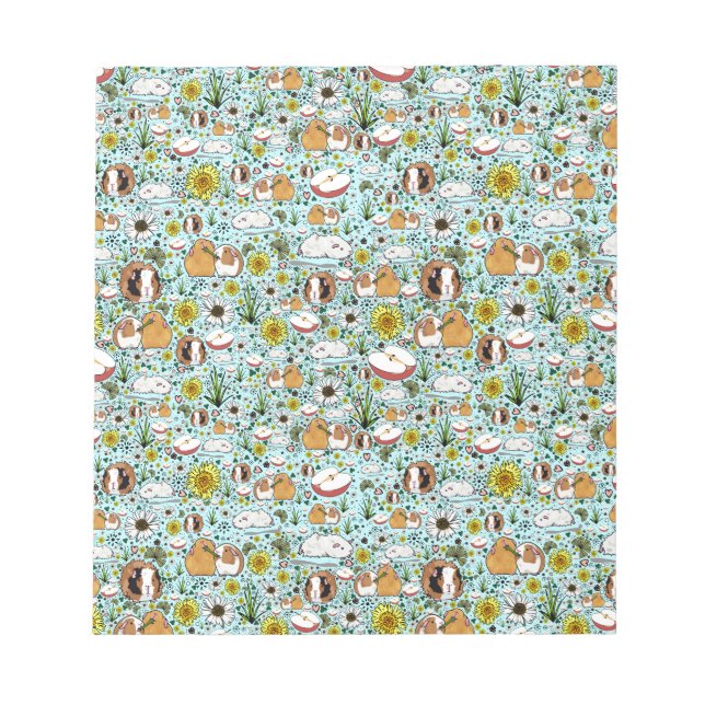 Bloco De Notas Porcos-guineenses em azul (Frente)