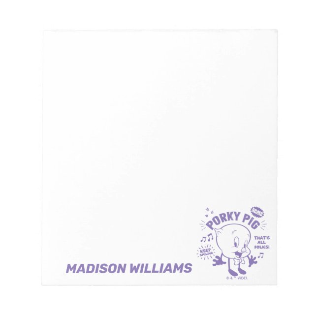 Bloco De Notas Porky Pig Retro Sorrente (Frente)