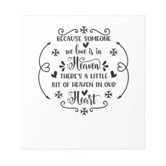 Bloco De Notas Porque alguém que amamos está no céu, há um li