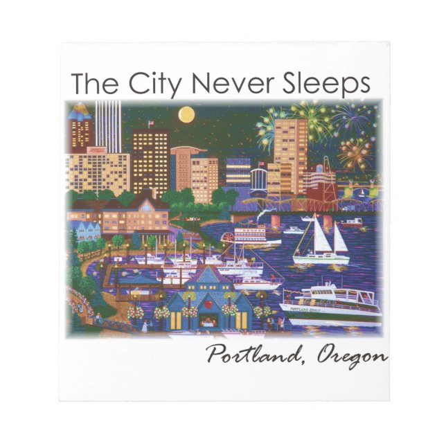 Bloco De Notas Portland Oregon à Noite (Frente)