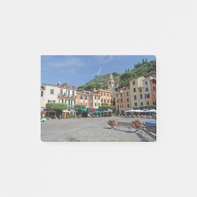 Bloco De Notas Portofino, Itália. Praça da Aldeia Portofino (Frente)