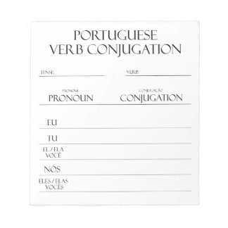 Bloco De Notas Português | Prática de Conjugação de Verbos
