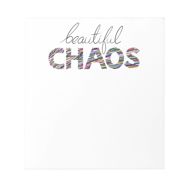 Bloco De Notas Positive Motivational Text Beautiful Chaos (Frente)